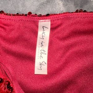 Lucy in the sky maroon sequin dress